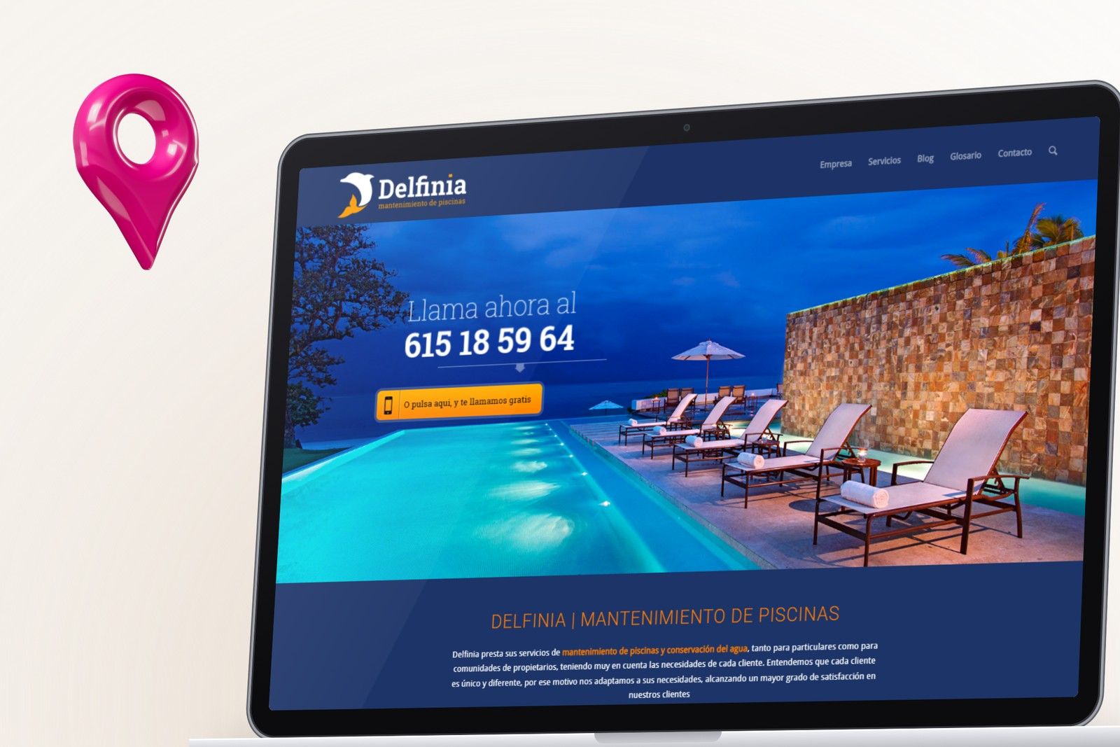 Delfinia Piscinas: Imagen de marca