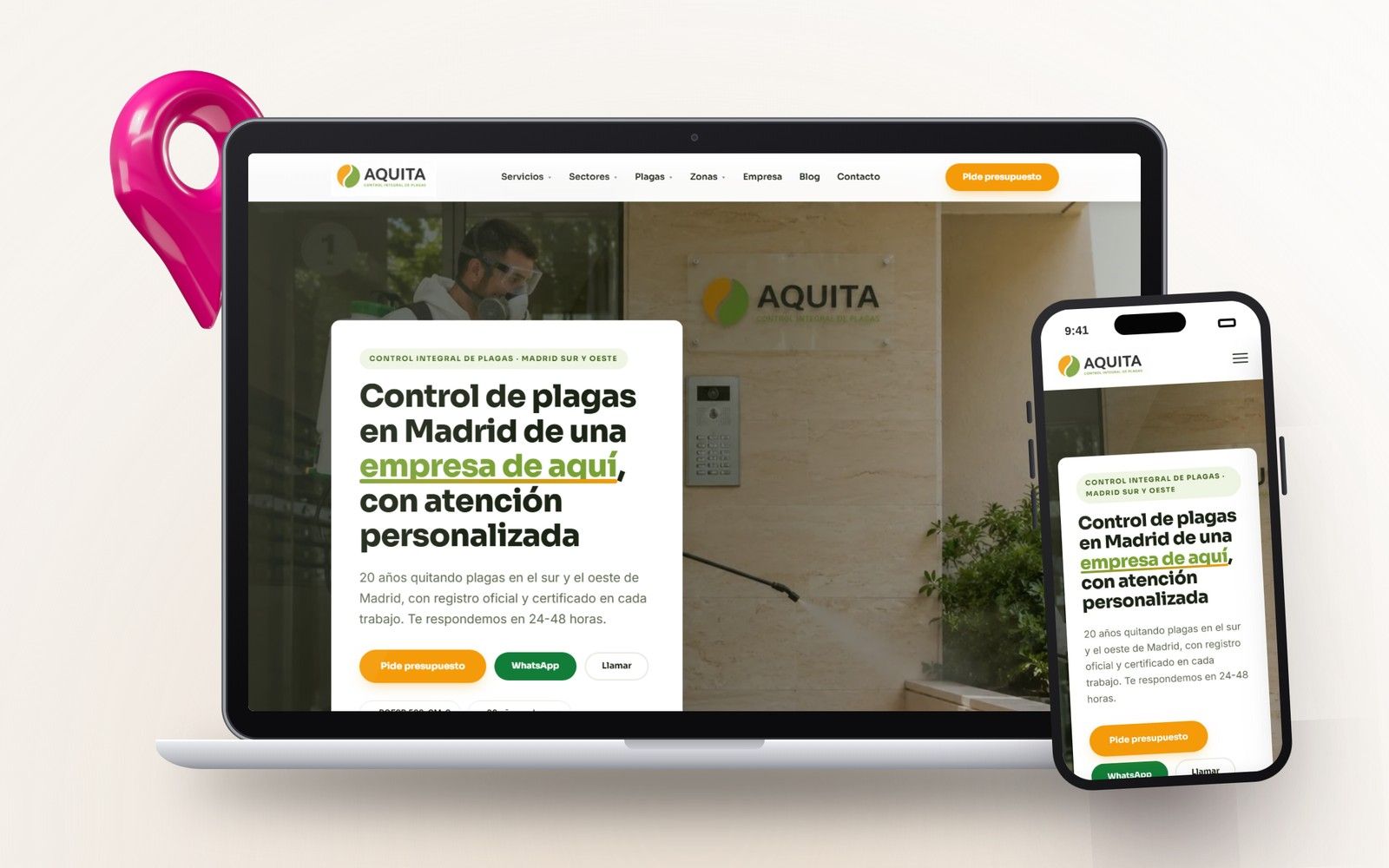 Aquita: Ficha y web desde cero