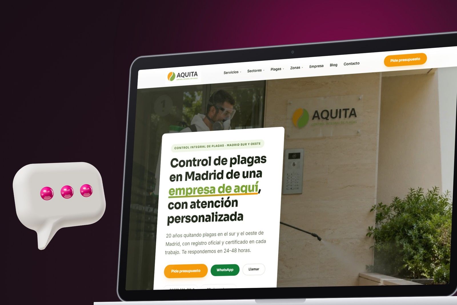 Aquita: Ficha y web desde cero
