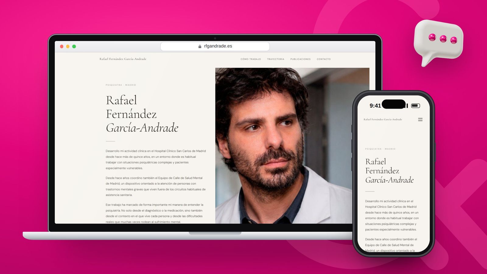 Web de RFG Andrade en un portátil y en el móvil