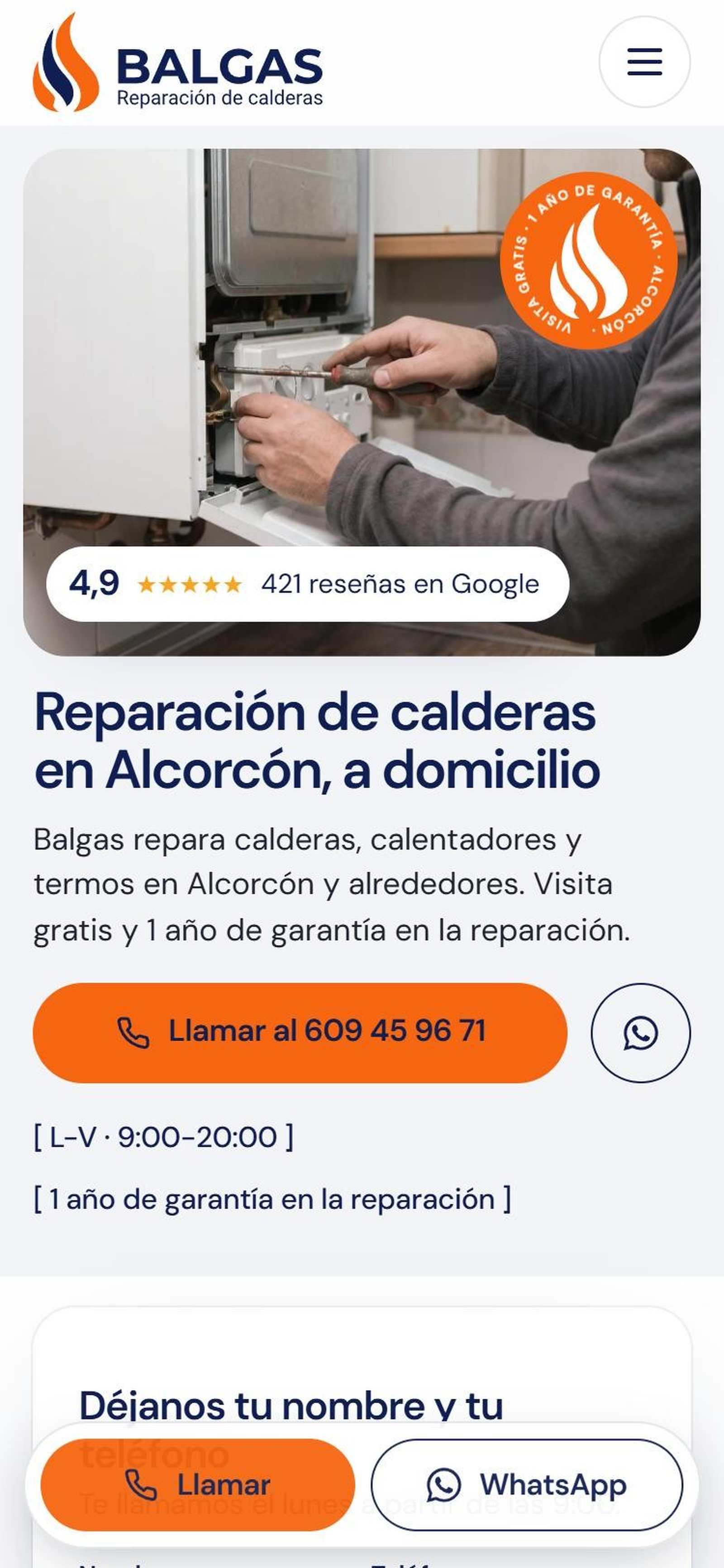 Web de Balgas en el móvil