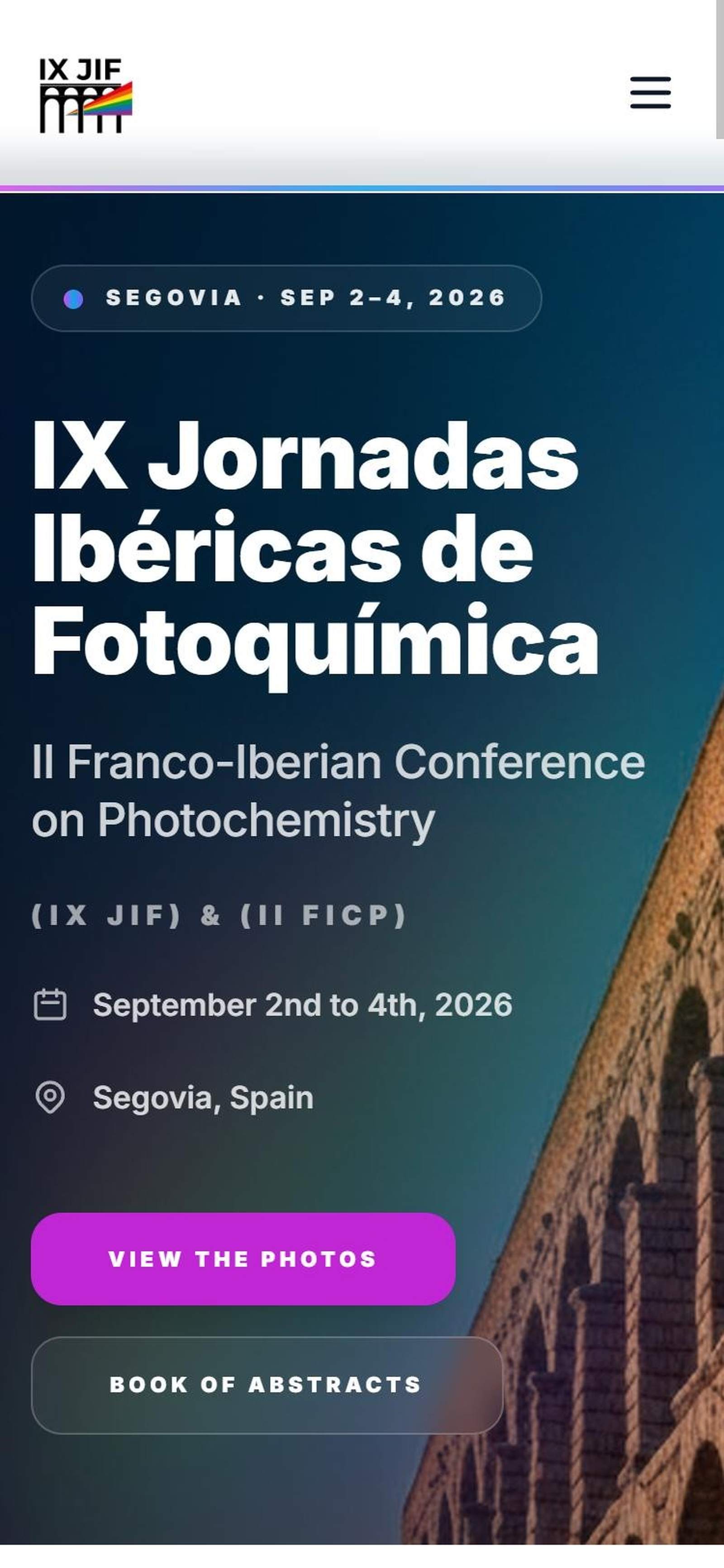 Web de JIF 2026 en el móvil