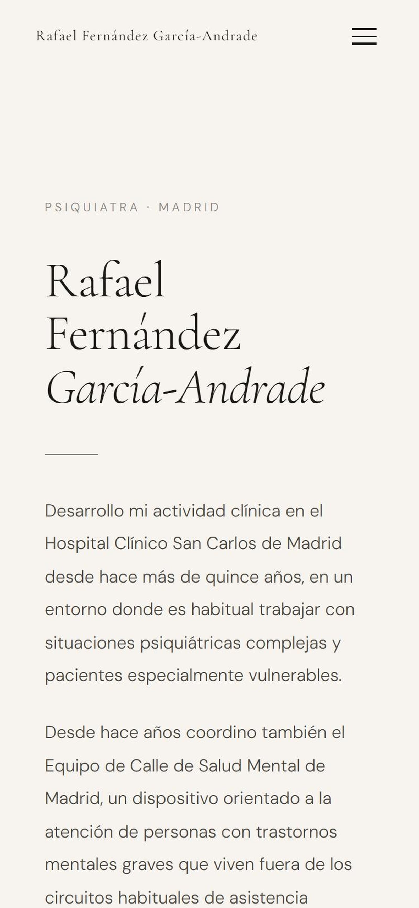Web de RFG Andrade en el móvil