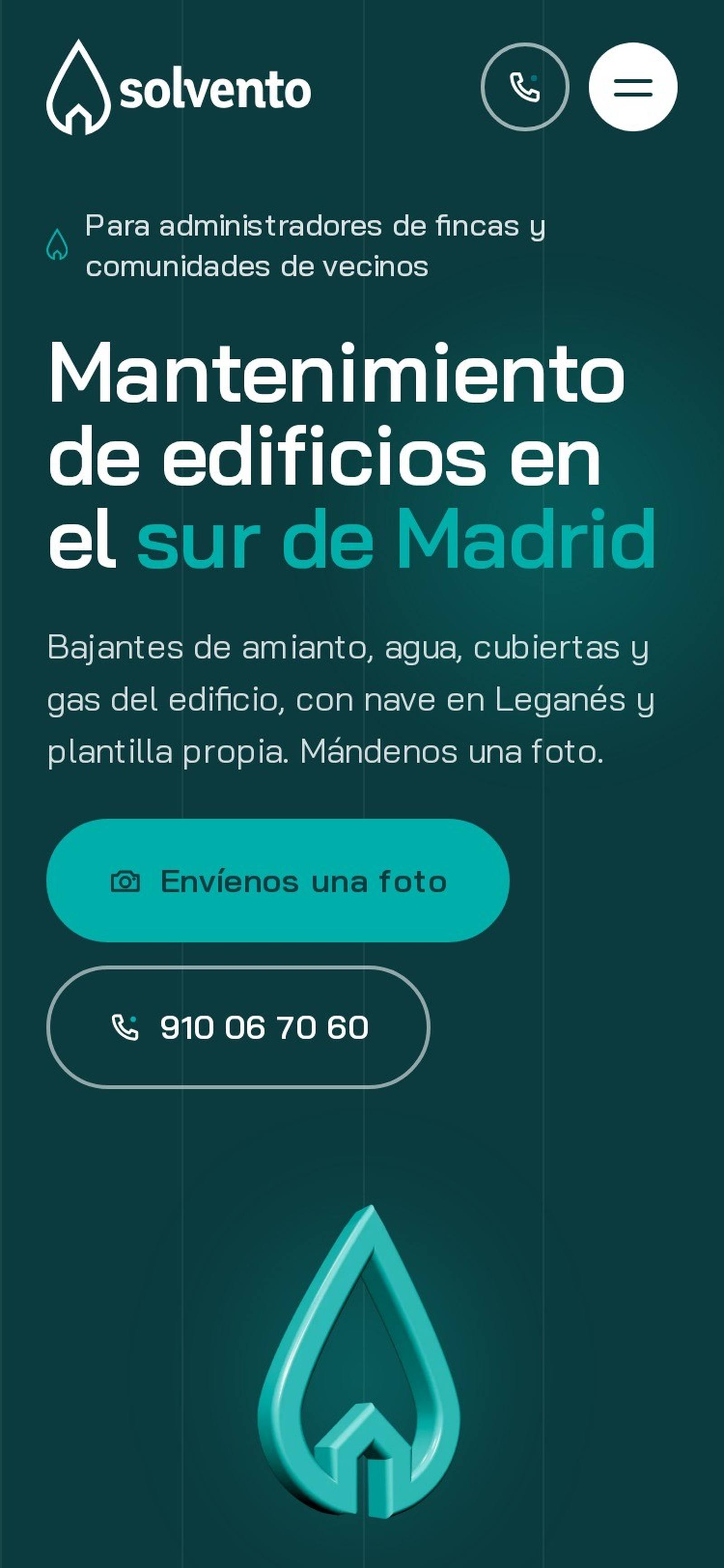 Web de Solvento en el móvil