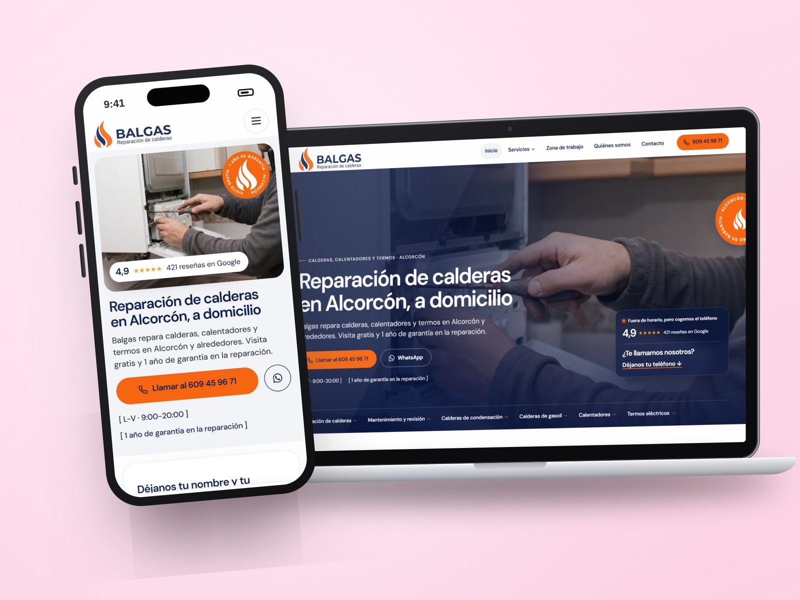 Web de Balgas en el móvil y en el portátil