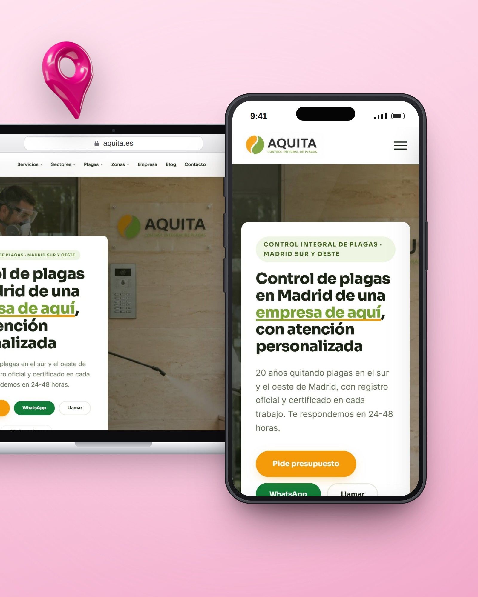 Aquita: Diseño web · Ficha de Google