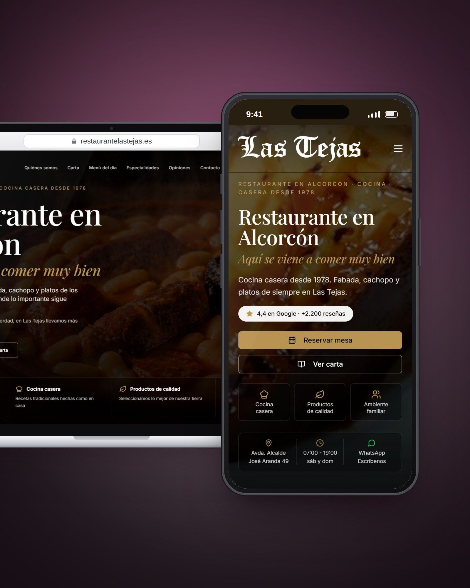Las Tejas: Diseño web · Textos