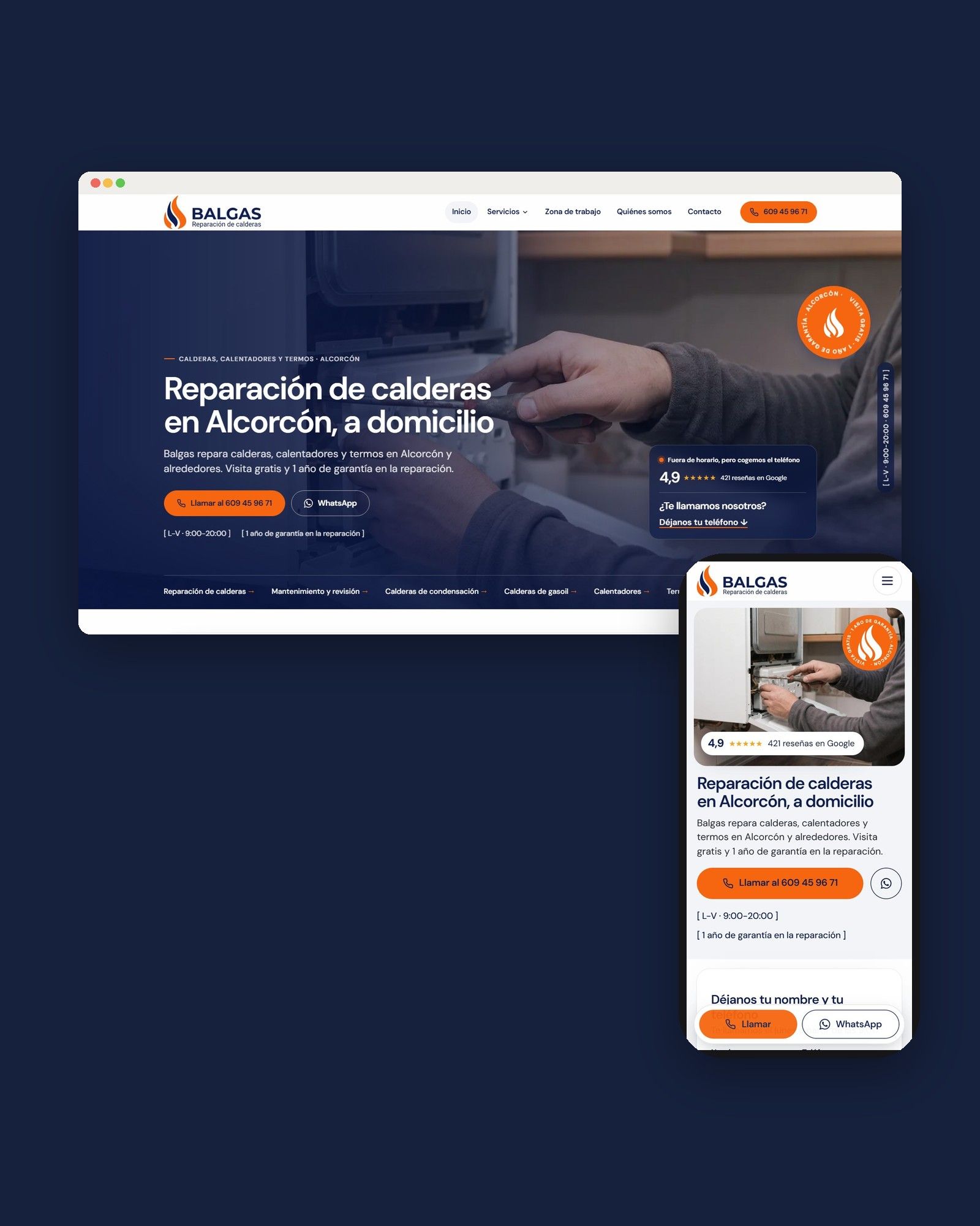 Balgas: Diseño web · Ficha de Google · Google Ads