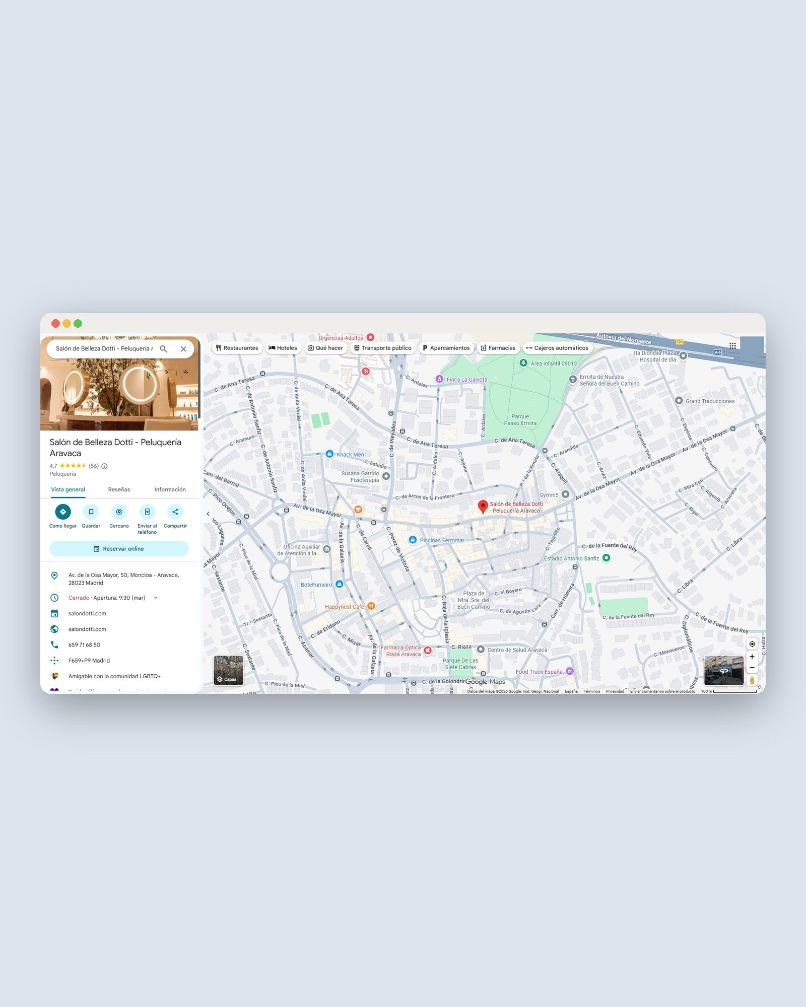 Dotti Peluquería: Ficha de Google