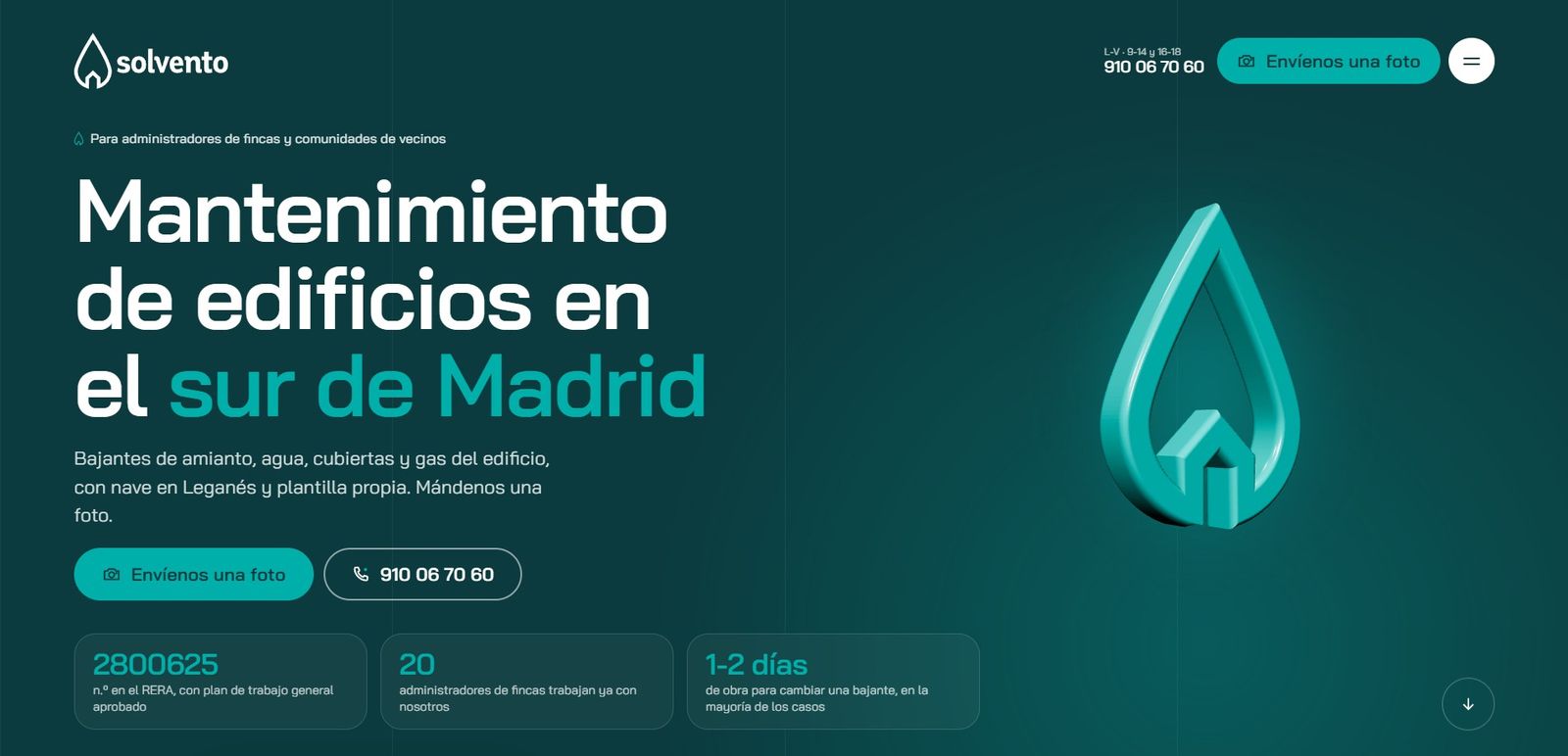 Web de Solvento en el ordenador