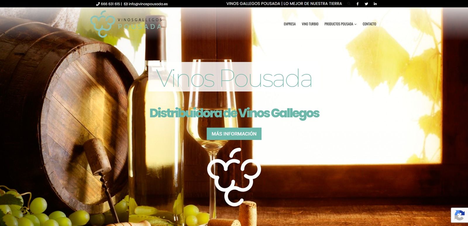 Web de Vinos Gallegos Pousada en el ordenador